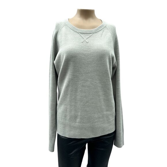 French Connection Light Gray Pullover Crewneck Long Sleeve Sweater Womens L - Picture 1 of 11